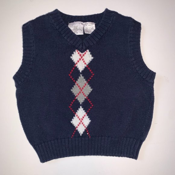 Baby Sweater Vest Argyle Christmas Size 6/9 mos - Picture 1 of 2